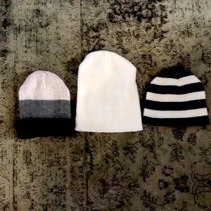 Three beanies